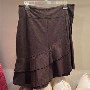 Horny Toad Asymmetrical Ruffle Skirt - Dark Brown